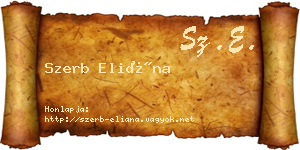 Szerb Eliána névjegykártya